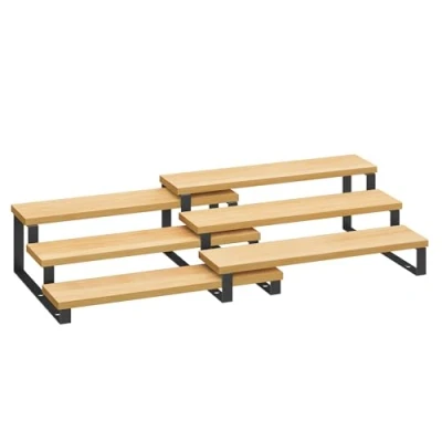 Abbildung von SONGMICS Gewürzregale, Küchenregale stehend, Küchen Organizer, 2er Set, Holzwerkstoff, je 3 Ablagen, ausziehbar, stapelbar, für Speisekammer, Arbeitsplatte, naturbeige tintenschwarz KCS016N01