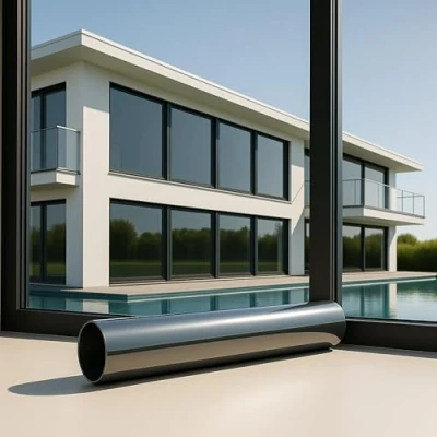 Abbildung von MARAPON® Spiegelfolie Fenster Sichtschutz [75x200 cm] Fensterfolie Sonnenschutz außen ohne Rückstände Sonnenschutzfolie Dachfenster verdunkeln