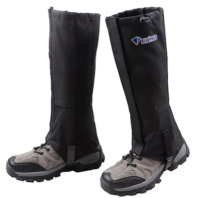 Abbildung von Azarxis Outdoor Gamaschen wasserdichte Wandergamaschen Atmungsaktive Beinschutz Gaiter Herren Damen Regengamaschen für Wandern Jagd Fahrrad (Schwarz, M)