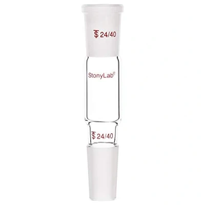 Abbildung von stonylab Glasgerader Verbindungsadapter, 70 mm von der 24/40 Außenfuge zur Innenfuge für die Laborlaborversorgung, Borosilikatglas