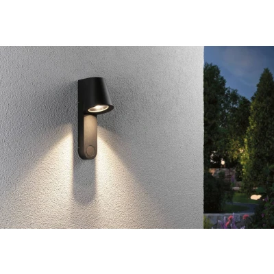 Abbildung von Paulmann LED Außen Wandleuchte »IP44 105x127mm 3000K 9W 700lm 230V 65 Anthrazit Aluminium«, 1 flammig, Bewegungsmelder mit Hochfrequenz Sensor