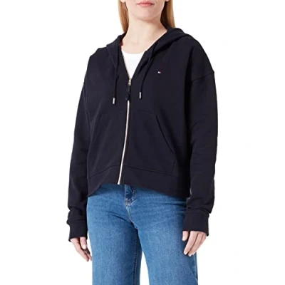 Abbildung von Tommy Hilfiger Damen Hoodie mit Reißverschluss 1985 Terry Zipper, Blau (Desert Sky), M