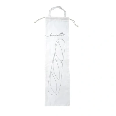 Abbildung von Fackelmann 47066 Brot Baguette Aufbewahrungstasche, Baumwoll Essstäbchen Tasche, Weiß, 63,5 x 17,8 cm, weiß/schwarz, Größe 1, Klassisch