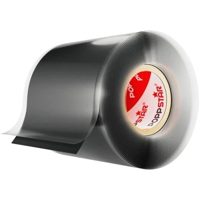 Abbildung von POPPSTAR selbstverschweißendes Silikonband zur Reparatur, Isolierung &amp; Abdichtung (Strom, Wasser, Luft) Isolierband 3m lang, 50mm breit, schwarz