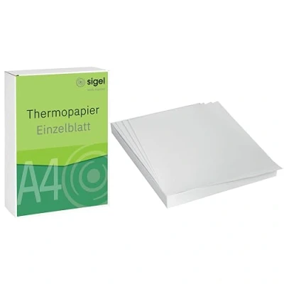 Abbildung von SIGEL TP411 Einzelblatt Thermopapier DIN A4, 76 g, 250 Blatt, Premium 12 Jahre archivierbar, für alle tragbaren Brother Drucker der PJ Serie