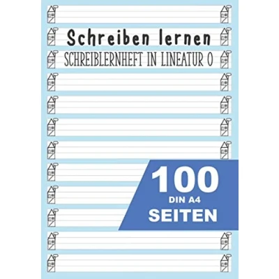 Abbildung von Schreiben lernen Schreiblernheft in Lineatur 0: 100 Din A4 Seiten zum einfachen Üben von Buchstaben und des ABC ab 4 Jahren (Kindergarten / Vorschule 1. Klasse)