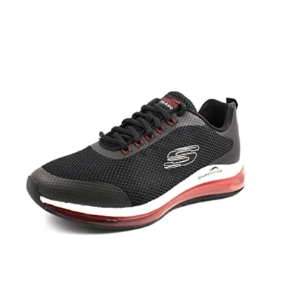 Abbildung von Skechers Herren Skech air Element 2.0 Lomarc Sneaker, Black Mesh Red Synthetic Trim, 45.5 EU