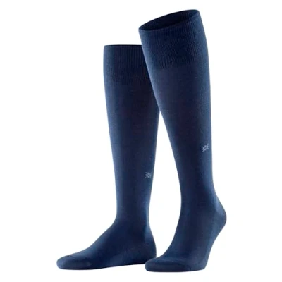 Abbildung von Burlington Herren Leeds M KH Baumwolle Wolle lang einfarbig 1 Paar Kniestrümpfe, Blau (Marine 6120) neu umweltfreundlich, 40 46