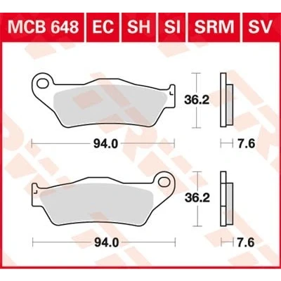 Abbildung von TRW Organic Low Budget MCB648EC Bremsbelagsatz