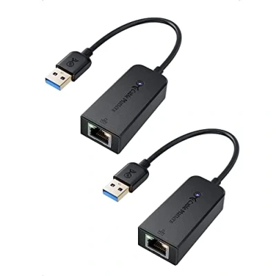 Abbildung von Cable Matters 2er Pack USB Gigabit Ethernet Adapter (USB Netzwerkadapter, LAN 3.0, 3.0) 10/100/1000 Mbps Netzwerk in Schwarz