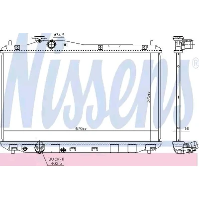 Abbildung von NISSENS 666230 Kühler, Motorkühlung Aluminium 440 634 36 Kühlrippen gelötet KIA: CARNIVAL / GRAND 3