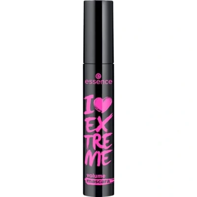 Abbildung von essence I LOVE EXTREME volume mascara, Nr. 01, Schwarz, volumengebend, schwunggebend, verlängernd, vegan, ohne Mikroplastikpartikel, Nanopartikel frei, Parfüm, 1er Pack (12ml)