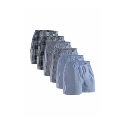 Abbildung von Danish Endurance 6 PACK Boxershorts, Herren, Größe: Large, Assorted blue stripes mix