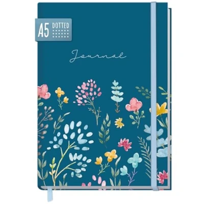 Abbildung von paper&amp;you® Bullet Journal dotted A5 mit Gummiband [Happy Flower] 156 Seiten Notizbuch gepunktet, Tagebuch nachhaltig &amp; klimafreundlich