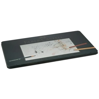 Abbildung von FABER CASTELL 112977 Pitt Monochrome Set im Metalletui, groß, 33 teilig