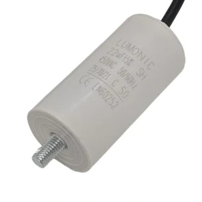 Abbildung von Lumonic Anlaufkondensator 22µF 450V mit Kabel I 38x75mm 22uF Motorkondensator Kunststoffgehäuse Betriebskondensator für Pumpen, Rasenmäher, Werkzeuge