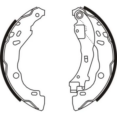 Abbildung von ABE C0C020ABE Bremsbacken Hinterachse 200 39 BOSCH CITROËN: C3 II, I Hatchback, C2 LANCIA: Ypsilon Y, PEUGEOT: 1007 Hatchback