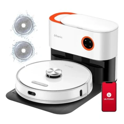 Abbildung von Ultenic T10 Pro Saugroboter mit Wischfunktion, 4000 Pa Staubsauger Absaugstation und UV Licht, LiDAR Navigation, Laufzeit 220 Min, APP/Alexa Kontrolle, Teppiche Tierhaare