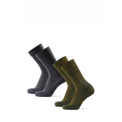 Abbildung von Danish Endurance Premium Hiking 2 PACK Sportsocken, Herren, Größe: 39 42, Multicolor moss green/grey mele grey