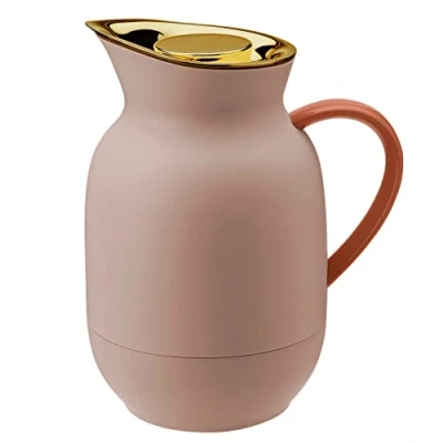 Abbildung von Stelton Isolierkanne Amphora Kaffeekanne, Thermoskanne, Thermosflasche 1 Liter Kunststoffkanne mit Thermo Glaseinsatz Zubehör für Haushalt, Küche, Esszimmer Mattes Finish, Soft Peach