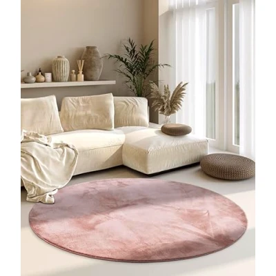 Abbildung von Villeroy &amp; Boch Shaggy Teppich Leon Rund Flauschiger Hochflor Wohnzimmerteppich Einfarbig Weich Pflegeleicht Langflor für Wohnzimmer Esszimmer, Schlafzimmer, Kunderzimmer Creme,200 cm