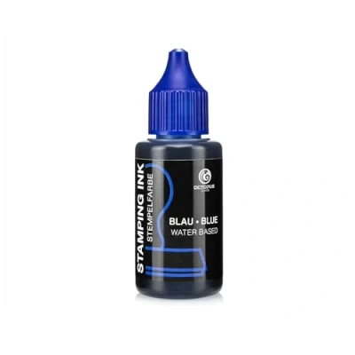 Abbildung von Octopus Fluids Stempelfarbe, Nachfüllfarbe zum Nachtränken von Stempelkissen und Stempelautomaten, 30ml blau ohne Öl