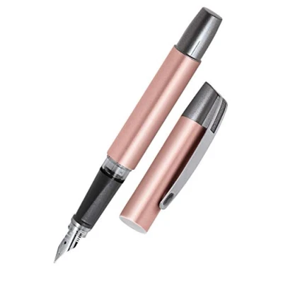 Abbildung von Online Campus Colour Line Tinten Füller für Rechtshänder ergonomisches Griffstück Standard Tintenpatronen mit hochwertiger Feder Iridiumfeder M, Farbe rosegold, 61315/3D