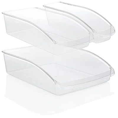 Abbildung von com four® 3 teiliges Kühlschrank Organizer Set Aufbewahrungsboxen für und Küchenschrank Ordnungssystem mit Behälter