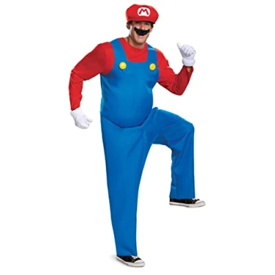 Abbildung von Nintendo Super Mario Brothers Deluxe Gaming Kostüm für Erwachsene