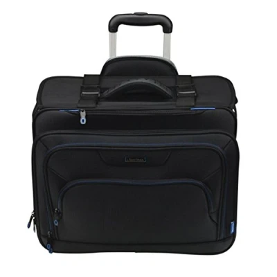 Abbildung von Lightpak Businesstrolley Pioneer, Laptoptrolley für Notebooks, Koffer mit arretierbarem Teleskoptrolleysystem, Laptoptasche aus Polyester, Tasche 2 Skaterrollen, Trolley