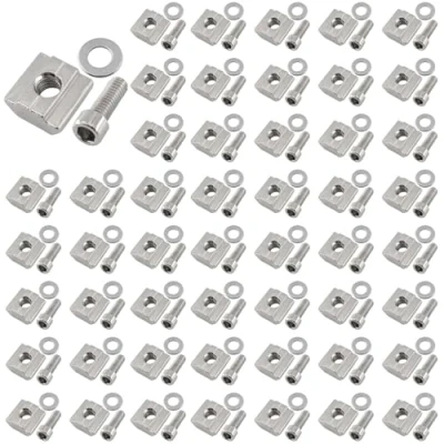 Abbildung von alwaiiz 50 Stück M6 Nutensteine Set T NUT Kohlenstoffstahl Nutenstein für Aluminiumprofil Extrusionsschlitz, Standard 30 Serie Schieberkit (M6/3030 Serie)