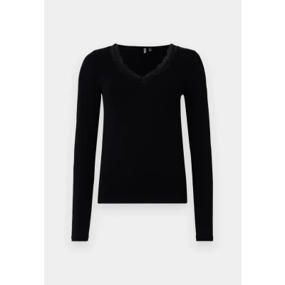 Abbildung von Pieces Pcbarbera Langarmshirt, Damen, Größe: Large, Black
