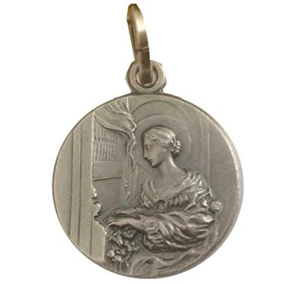 Abbildung von Medaille von St. Cecilia 925 Sterling Silber Schutzpatronin der Musik