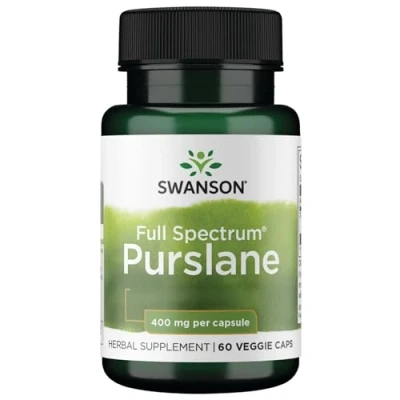Abbildung von Swanson, Full Spectrum Purslane (Portulak), 400mg, 60 vegane Kapseln, Laborgeprüft, Sojafrei, Glutenfrei, Vegetarisch, Ohne Gentechnik