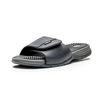 Abbildung von Revs Ness Reflexzonenmassage Sandalen für Herren mit Klettverschluss, Schwarz 44/45 EU (Etikett 45EU)