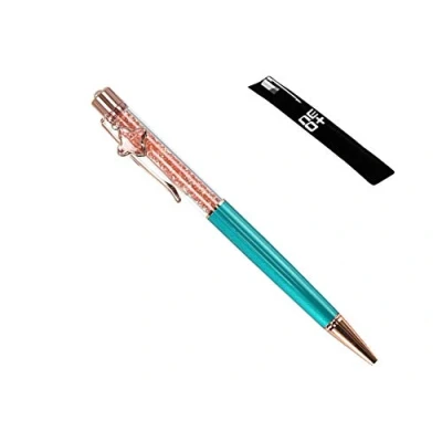 Abbildung von Hochwertiger Kugelschreiber mit Swarovski Kristallen, inklusive 1 Minen und Stiftetasche Peacock Anhänger