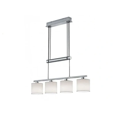 Abbildung von Trio Leuchten Jojo Pendelleuchte Garda, 305400401 Nickel matt, E14, Stoffschirm Weiß, 13.5 x 77 150 cm
