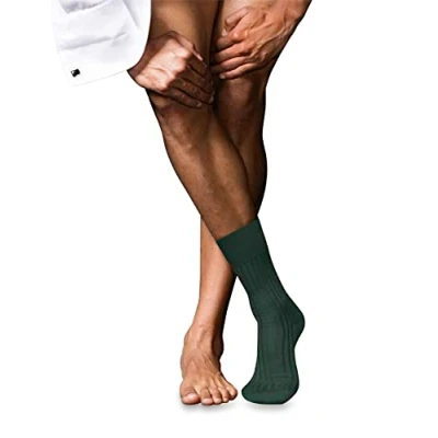 Abbildung von FALKE Herren No. 13 M SO feinste Piuma Baumwolle einfarbig 1 Paar Socken, Grün (Hunter Green 7441), 41 42