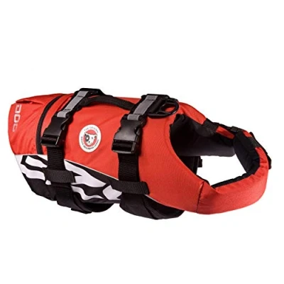 Abbildung von EzyDog Schwimmweste Hund DFD Hundeschwimmweste Schwimmwesten für Kleine Hunde Rettungsweste mit Griff und Reflektoren, Größenverstellbar (M2XS, Rot)
