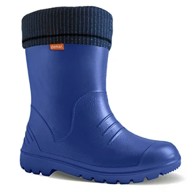 Abbildung von DEMAR. federleichte Kinder EVA Gummistiefel gefüttert Dino (22/23, dunkelblau)