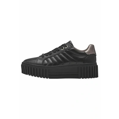 Abbildung von s.Oliver Damen Plateau Sneaker mit Schnürsenkeln Vegan, Schwarz (Black), 40 EU
