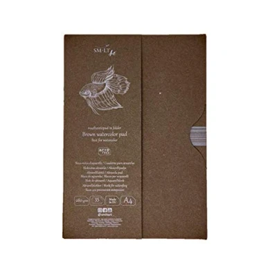 Abbildung von SMLT AA 35/B Authentic line A4 braunes Aquarellblock authenticpad, 280 gsm Aquarellpapier, 35 Blatt