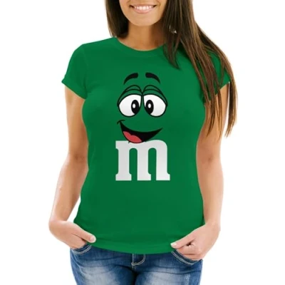 Abbildung von MoonWorks® Damen T Shirt Fasching Karneval M Aufdruck Gruppen Kostüm Verkleidung Last Minute Faschingskostüme Frauen Gruen L