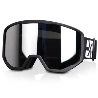 Abbildung von EXP VISION Skibrille für Damen und Herren, Snowboard Brille Schneebrille OTG 100% UV Schutz brillenträger, Anti Nebel , Ski Goggles (Silber)