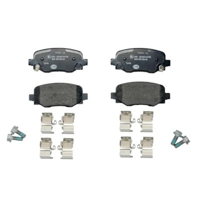 Abbildung von HELLA 8DB 355 025 481 Bremsbelagsatz mit akustischer Verschleißwarnung Bremssattelschrauben Zubehör JEEP: Compass, Renegade Off Road