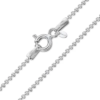 Abbildung von Amberta 925 Sterlingsilber Damen Halskette Diamantierte Kugelkette 3.5 mm Breite Verschiedene Längen: 45 50 55 cm (45cm)