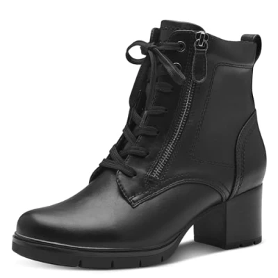 Abbildung von Jana Damen Stiefeletten zum Schnüren mit Reißverschluss Vegan, Schwarz (Schwarz), 38 EU