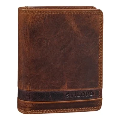 Abbildung von STILORD &#039;Sander&#039; Mini Geldbörse für Herren, Leder, kleine Geldbörse, elegant, Kreditkarten, Karten, aus echtem Kara Cognac, S,