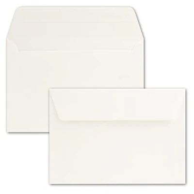 Abbildung von 75x Briefumschläge 12 x 18 cm ca DIN B6 mit Haftklebung, creme, stabile 90 g/m², Umschläge für Grußkarten und Einladungen