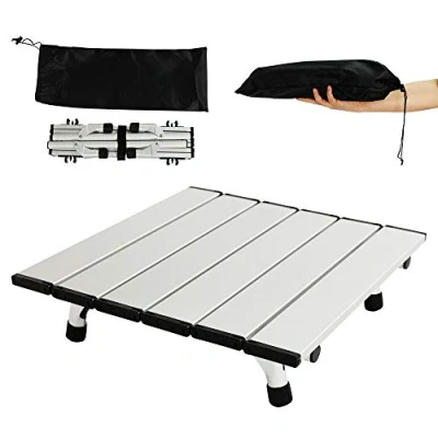 Abbildung von TIYASTUN Campingtisch Klappbar Klein Alu, Tragbarer Aluminium Klapptisch, Mini Klapptisch Camping für Draußen &amp; Drinnen, Beistelltisch BBQ, Picknick, Outdoor, Ultraleicht Kompakter